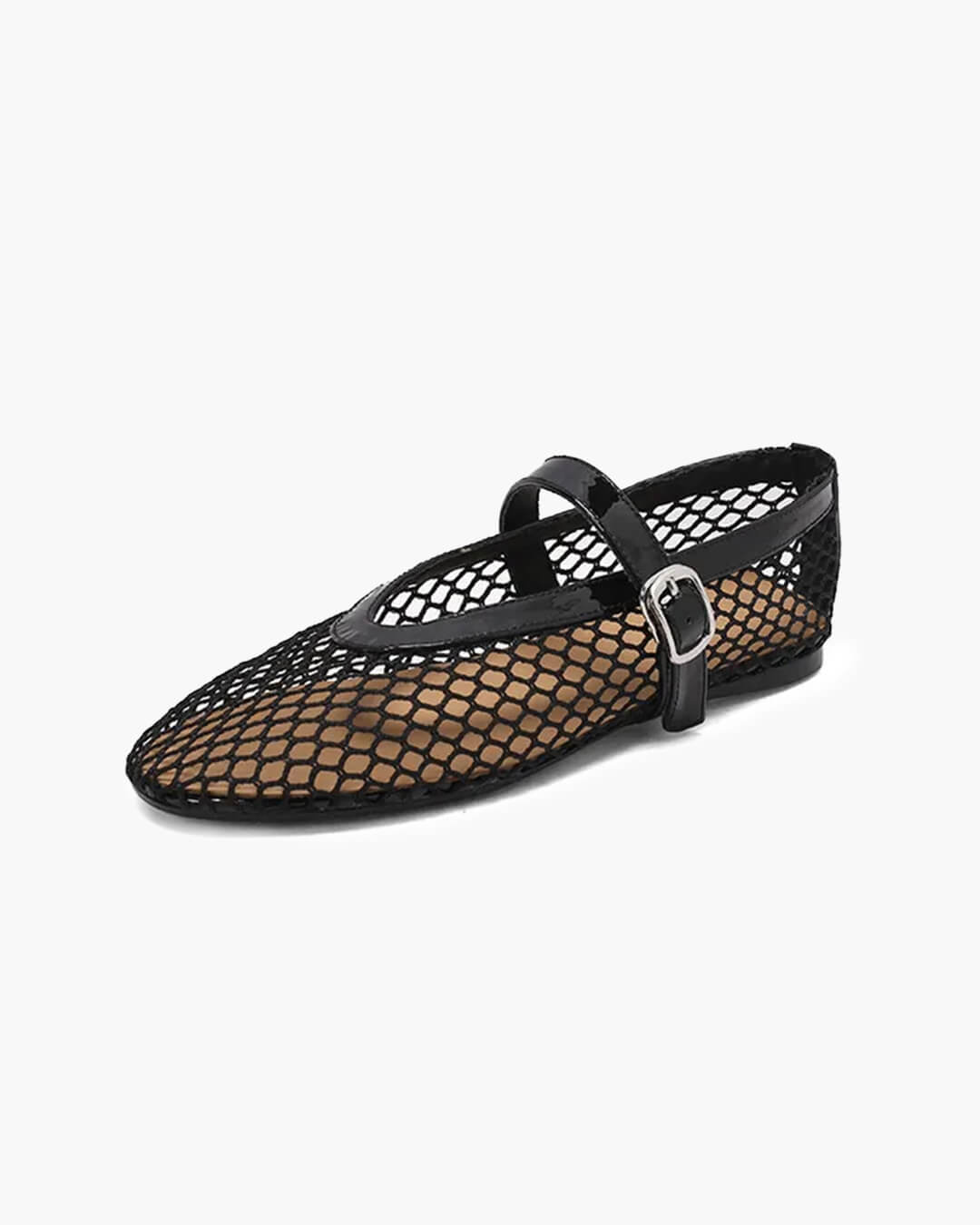 Beatrice Buckled Mesh Ballet Flats