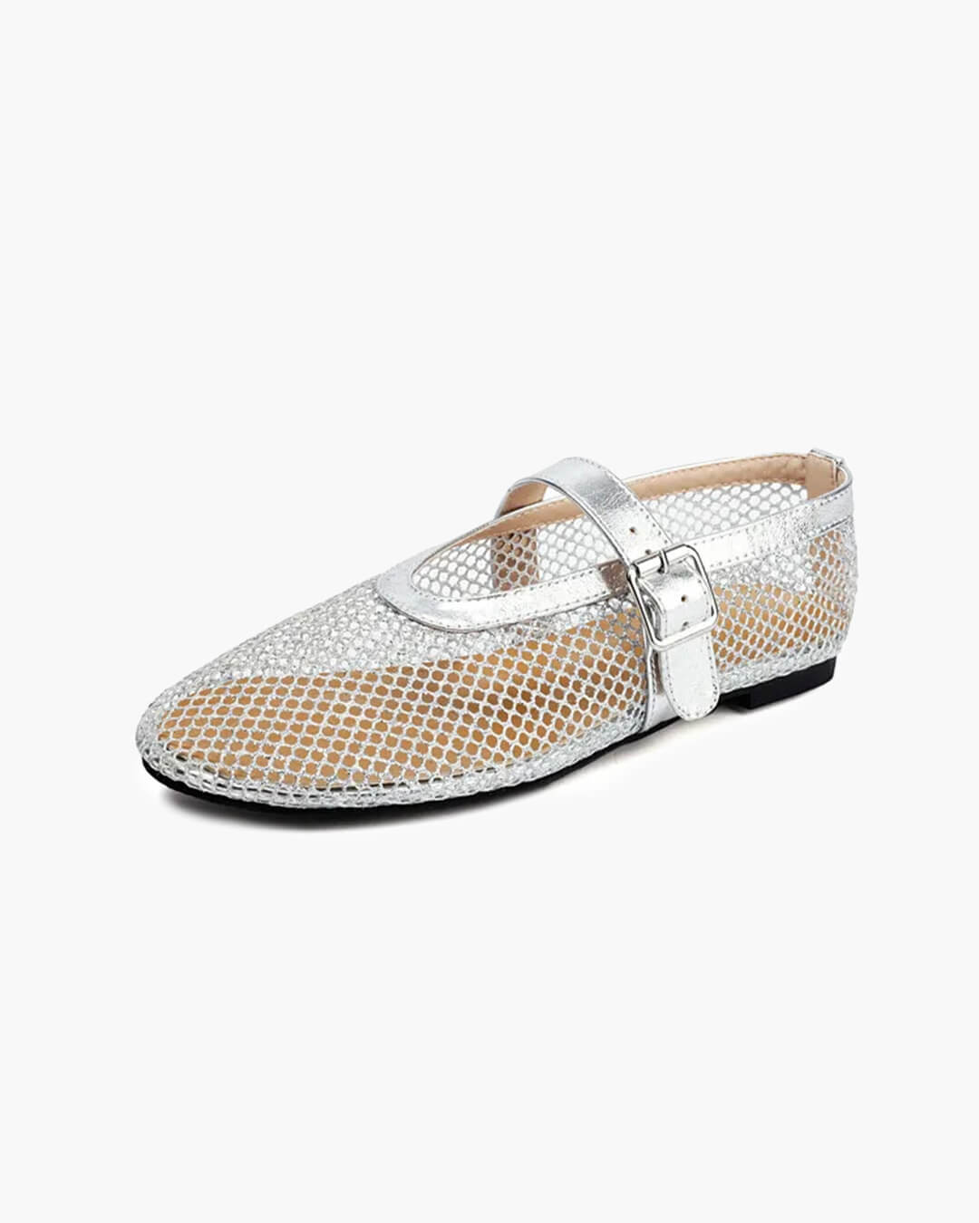 Beatrice Buckled Mesh Ballet Flats