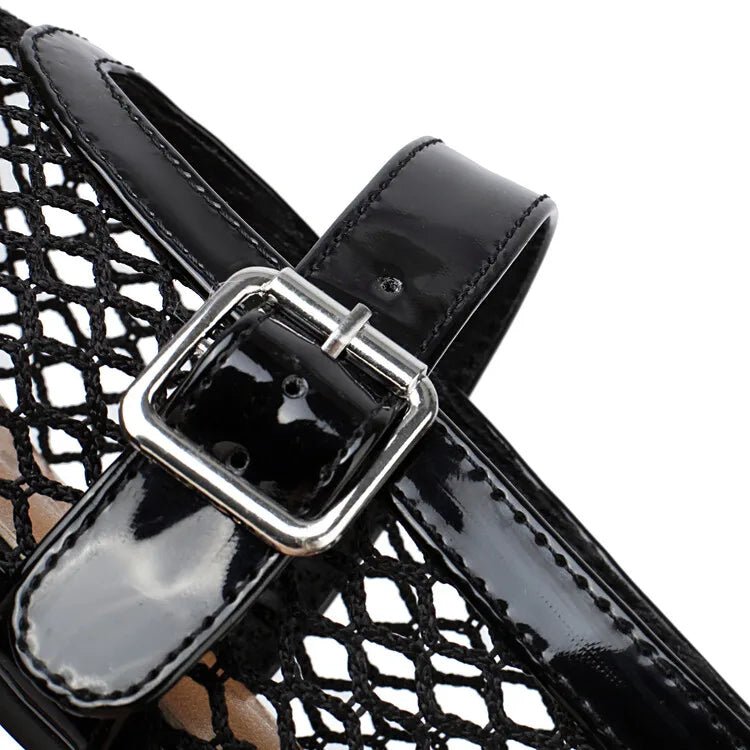 ZEYA - Beatrice Buckled Mesh Ballet Flats