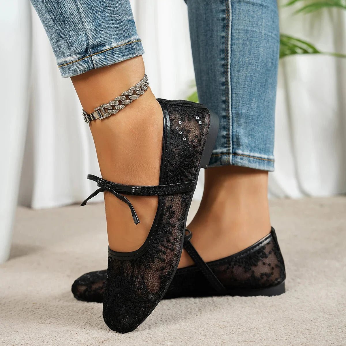 ZEYA - Beatrice Mesh Ballet Flats