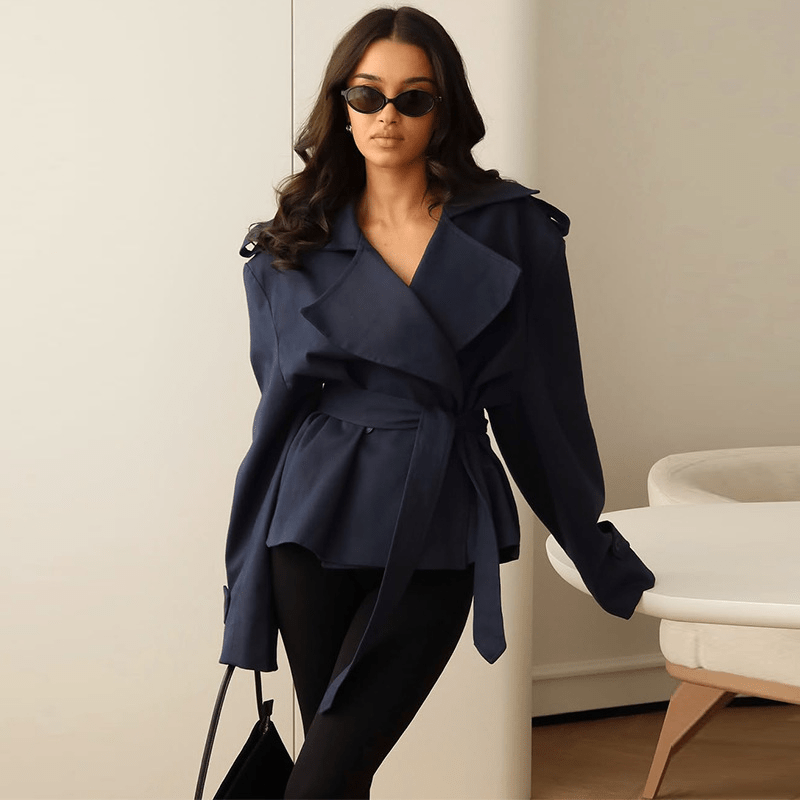 ZEYA - Bellina Belted Short Trench Coat