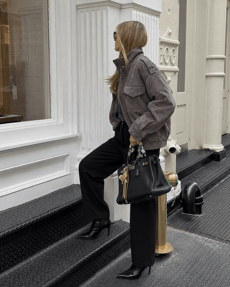 ZEYA - Bianca High Neck Suede Pocket Jacket