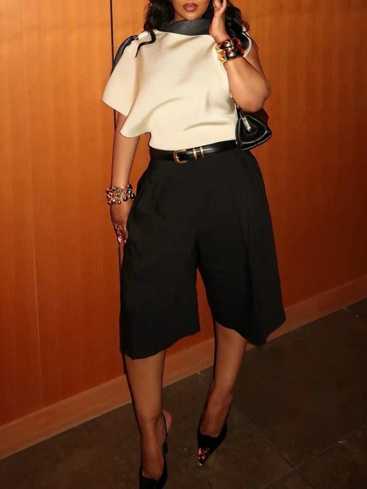 ZEYA - Bianca High Waist Bermuda Shorts with Belt