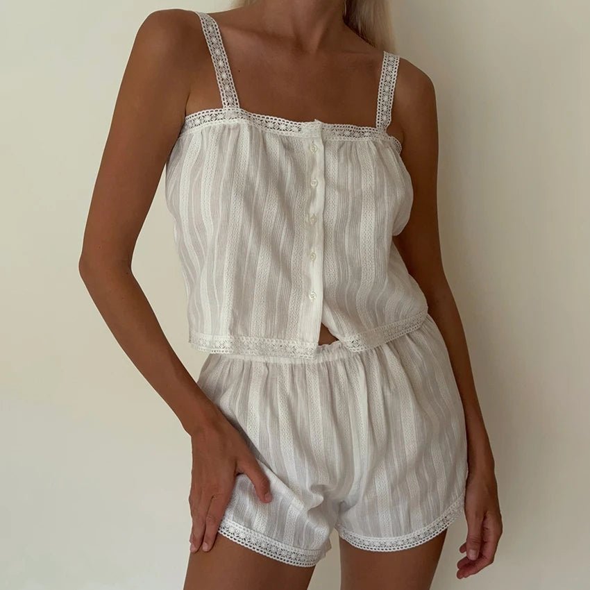 ZEYA - Bianca Lace Trim Pajama Short Set