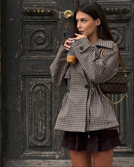 Billie Trenchcoat mit Kordelzug und Vichy-Karo