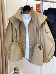 Brittany Kapuzen Kurzer Trenchcoat