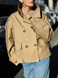 Brynn Cropped Trenchcoat mit Stehkragen