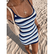 Calla gestreiftes Mini-Kleid