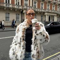 Camella Leopard Kunstfellmantel