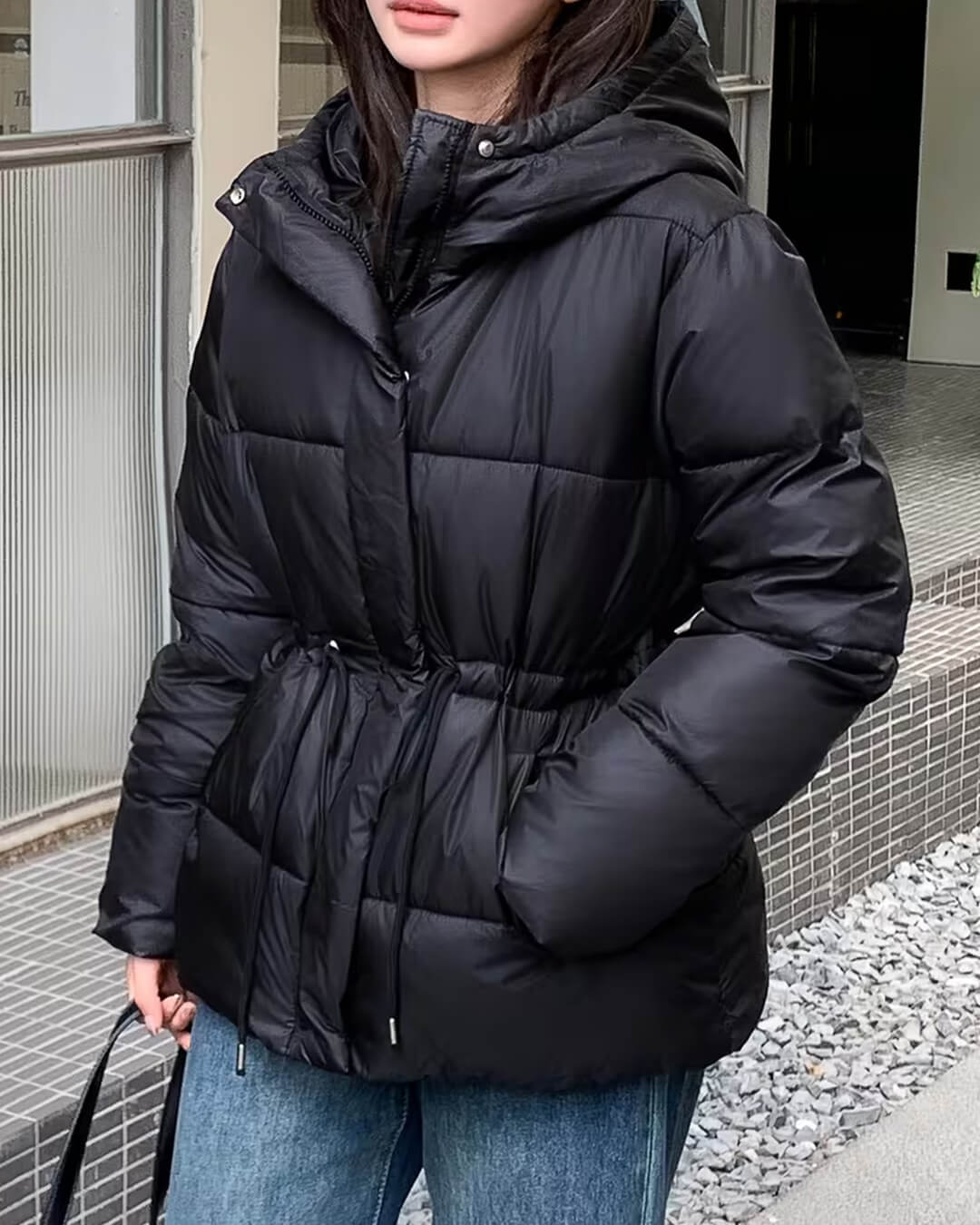 ZEYA - Carmen Oversized Drawstring Waist Puffer Jacket