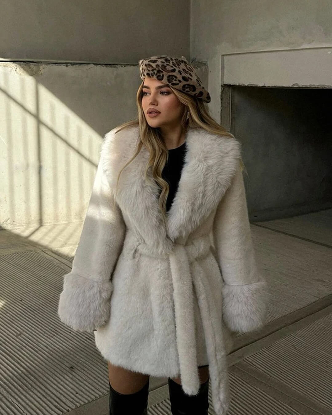 ZEYA - Carmina Faux Fur Trim Coat