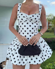 Cassy Polka Dot Balloon Mini Kleid