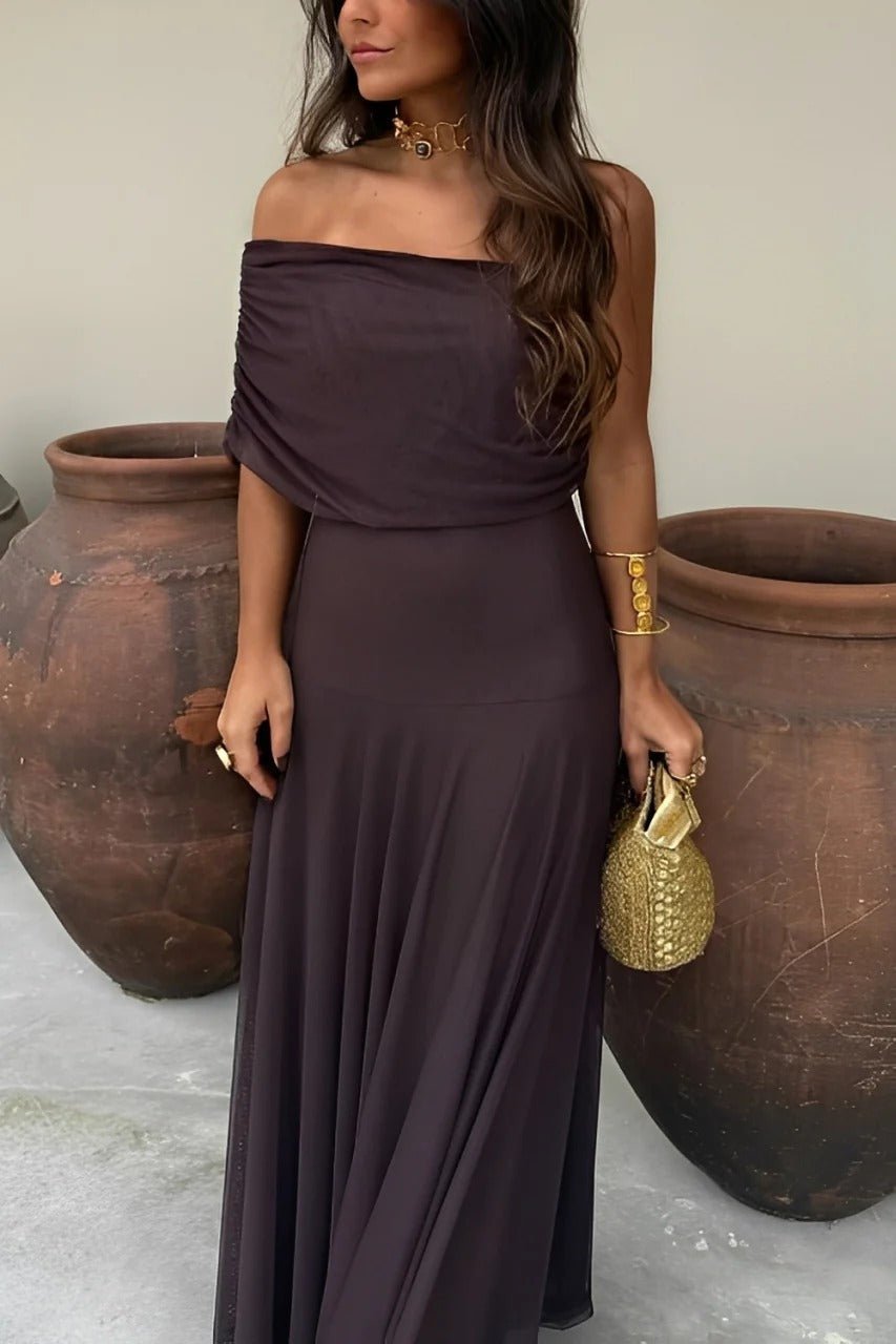 ZEYA - Cecile Off-Shoulder Ruched Maxi Dress