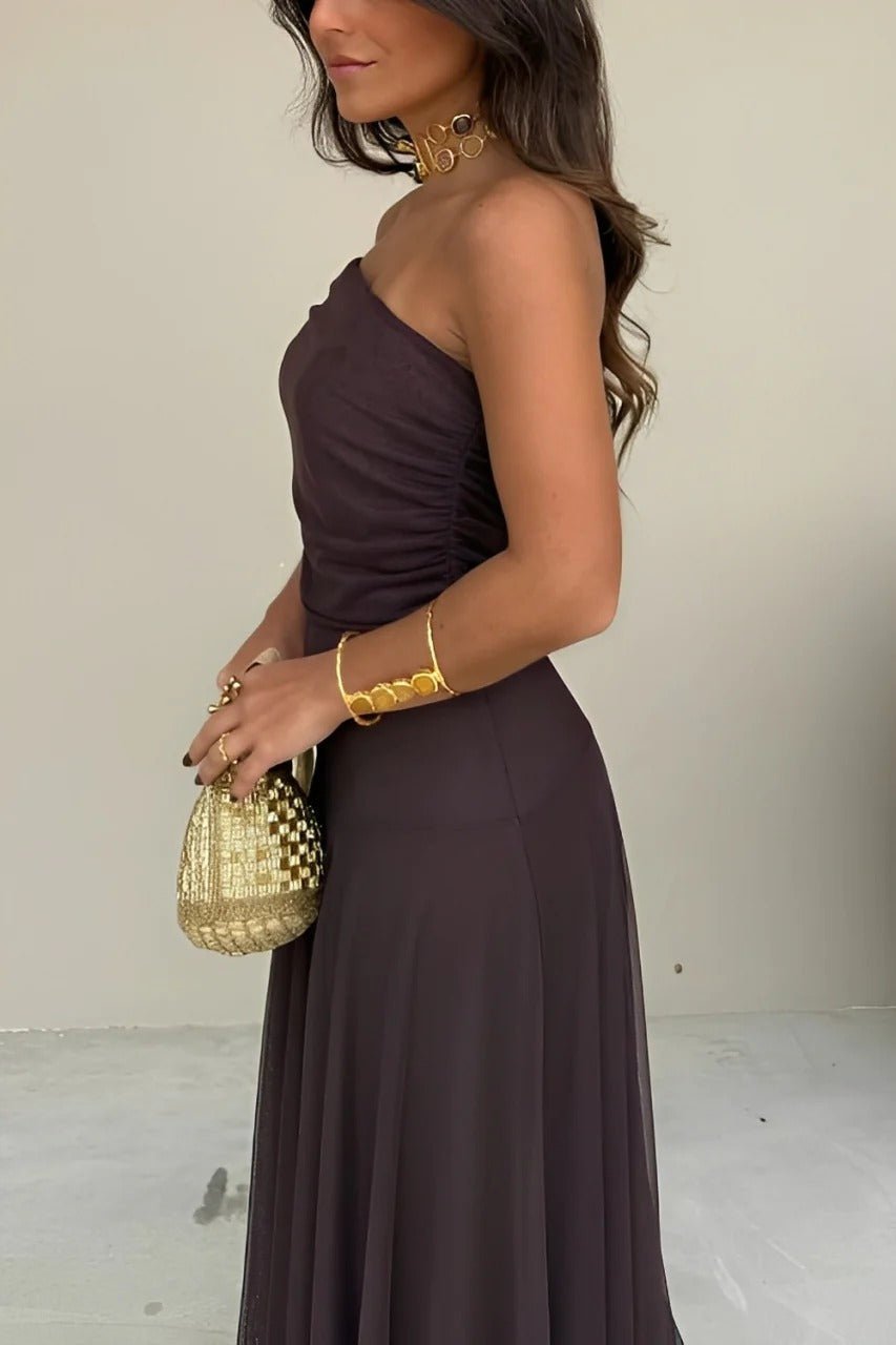 ZEYA - Cecile Off-Shoulder Ruched Maxi Dress