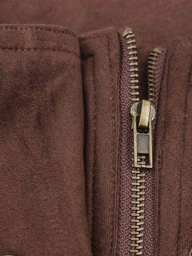 ZEYA - Celia Stand Collar Suede Jacket