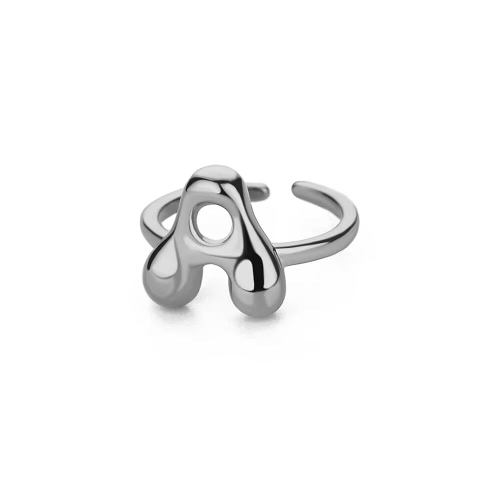 ZEYA - Cindella Gold Rings for Women - Adjustable Stainless Steel Bubble Letter Design