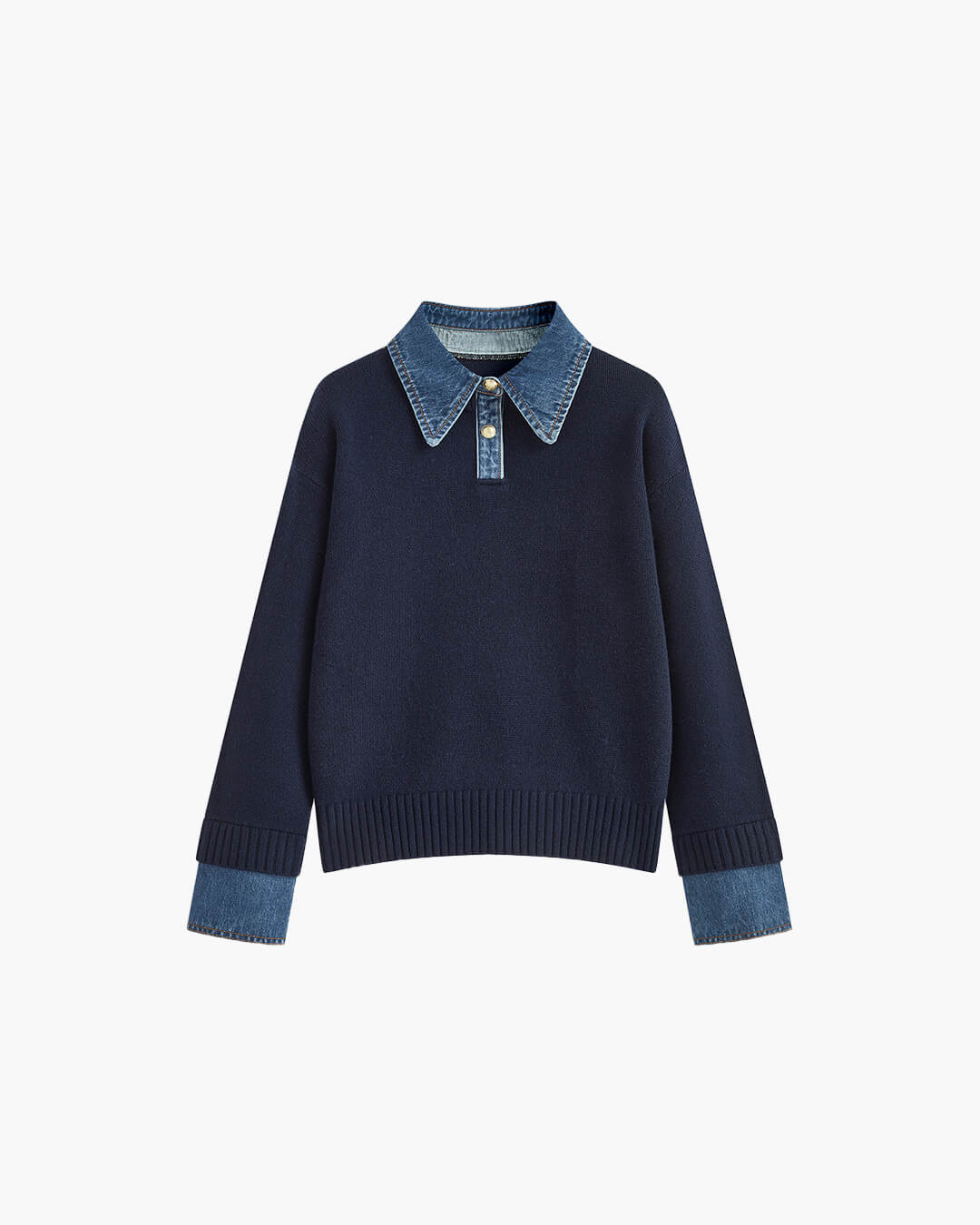 ZEYA - Claire Denim Collar Sweater