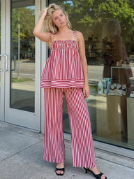 Claudia Striped Silk Pajama Set