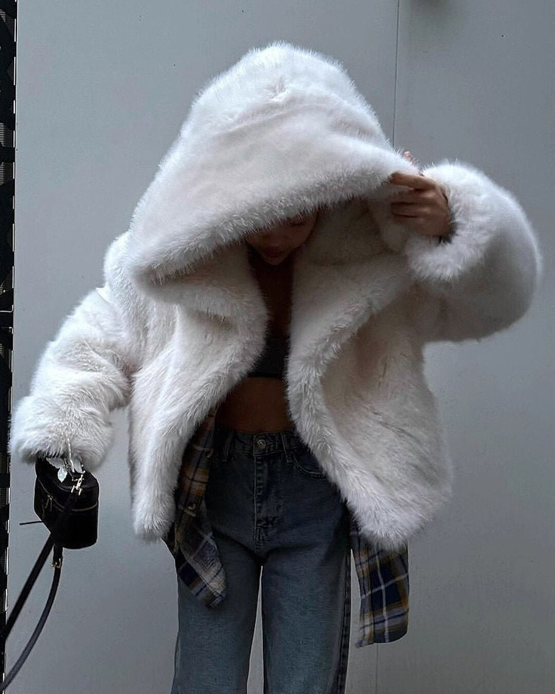 ZEYA - Claudine Hooded Short Faux Fur Coat
