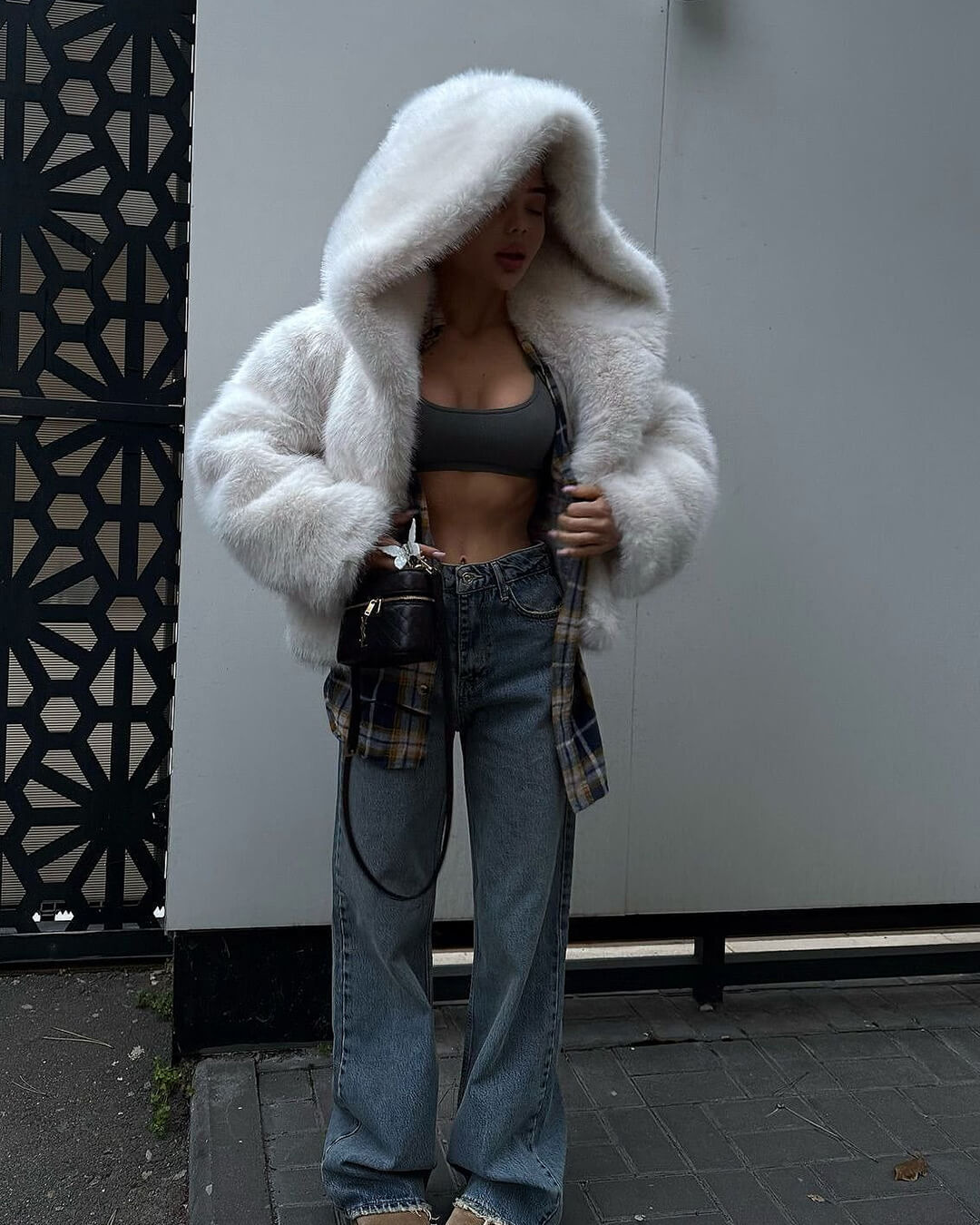 ZEYA - Claudine Hooded Short Faux Fur Coat