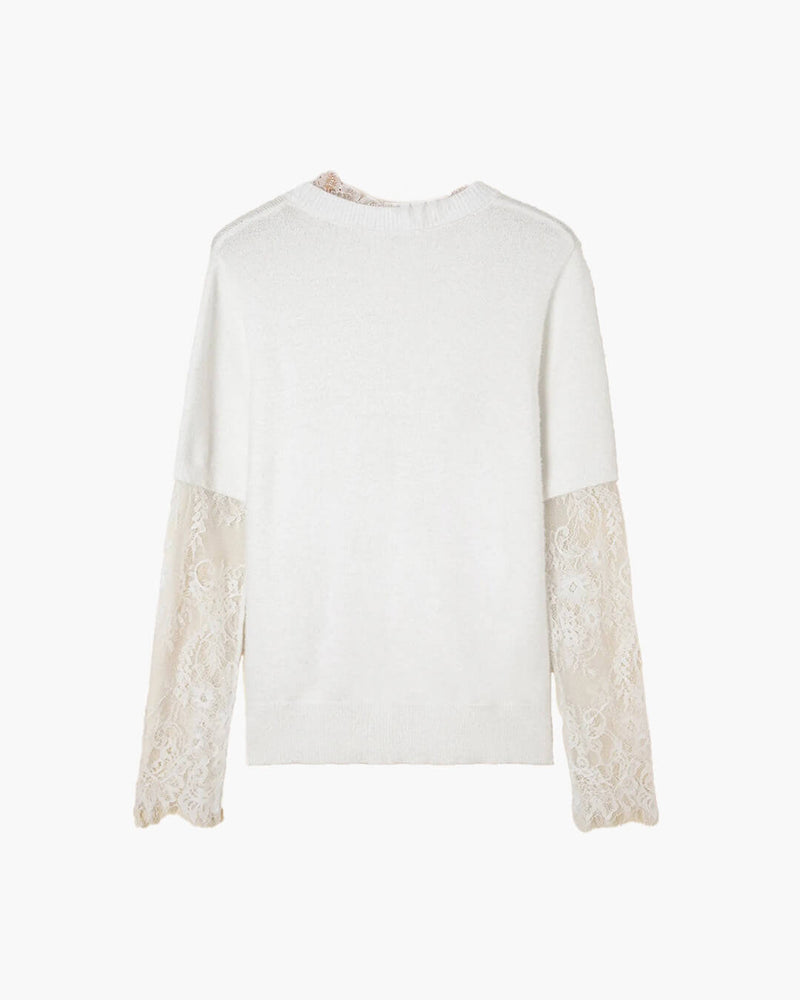 ZEYA - Colbie Lace Sleeves Sweater