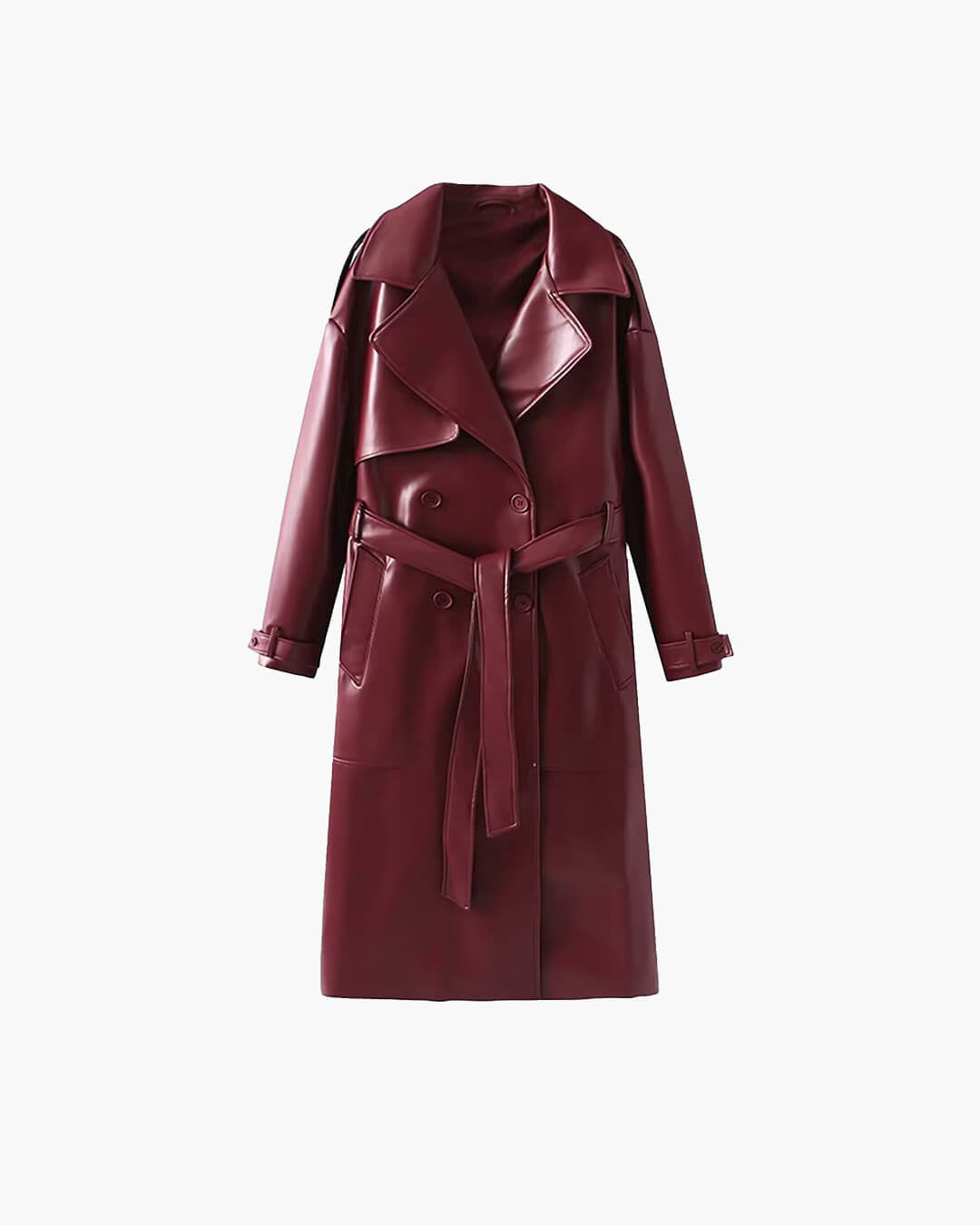 ZEYA - Connie Faux Leather Maxi Trench Coat