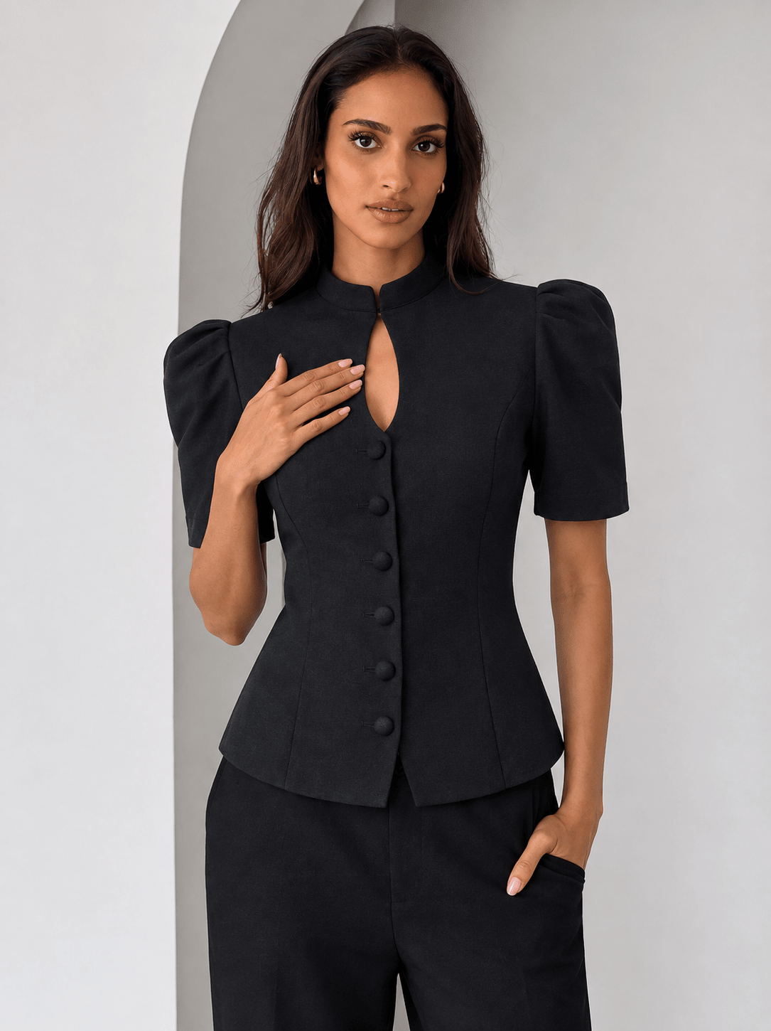 ZEYA - Cosima Stand Collar Top