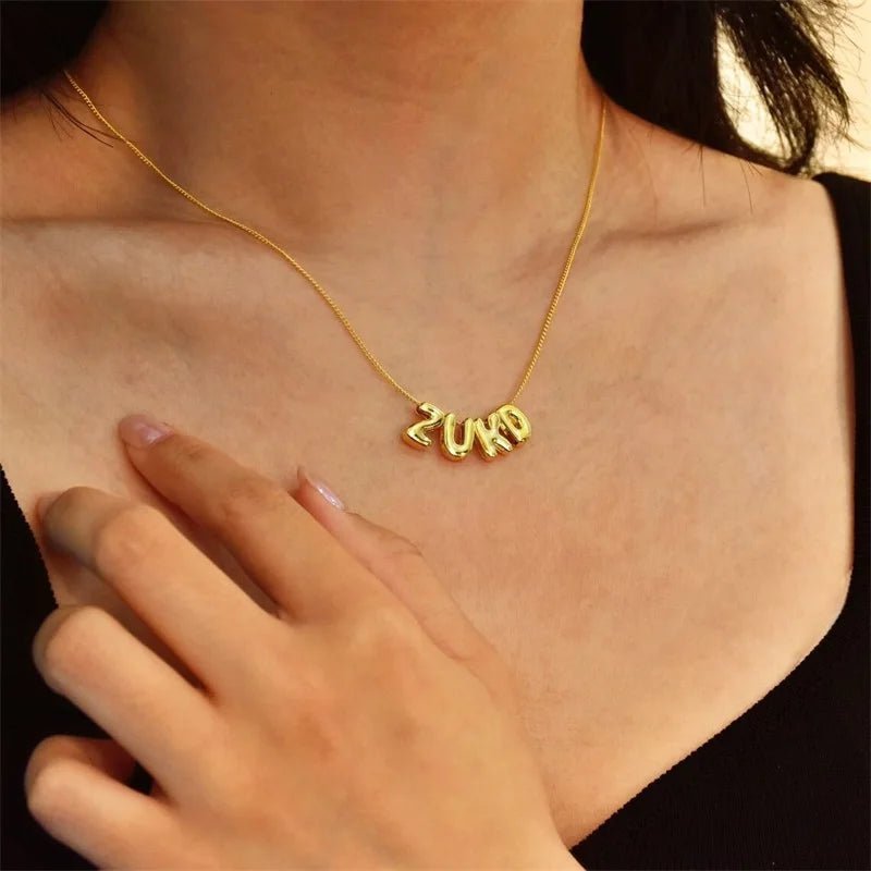 ZEYA - Custom 3D Bubble Name Necklace