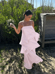 Daria geschichtetes Volant-Maxi-Kleid