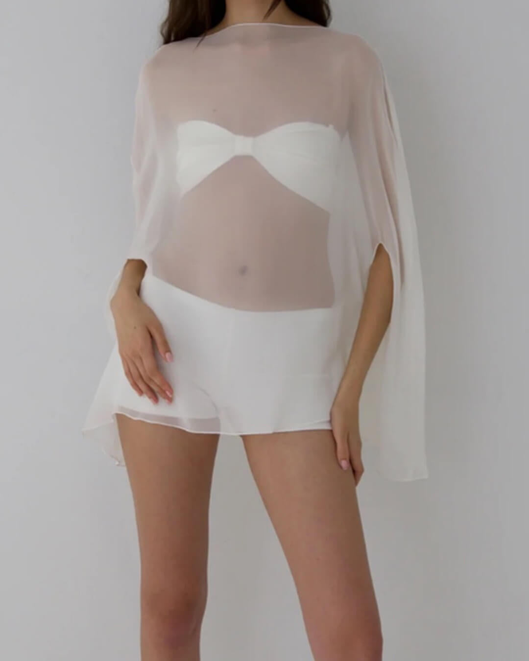 ZEYA - Dayanara Off - Shoulder Sheer Poncho Top