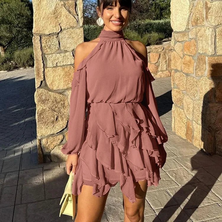ZEYA - Delfina Halter Tiered Mini Dress
