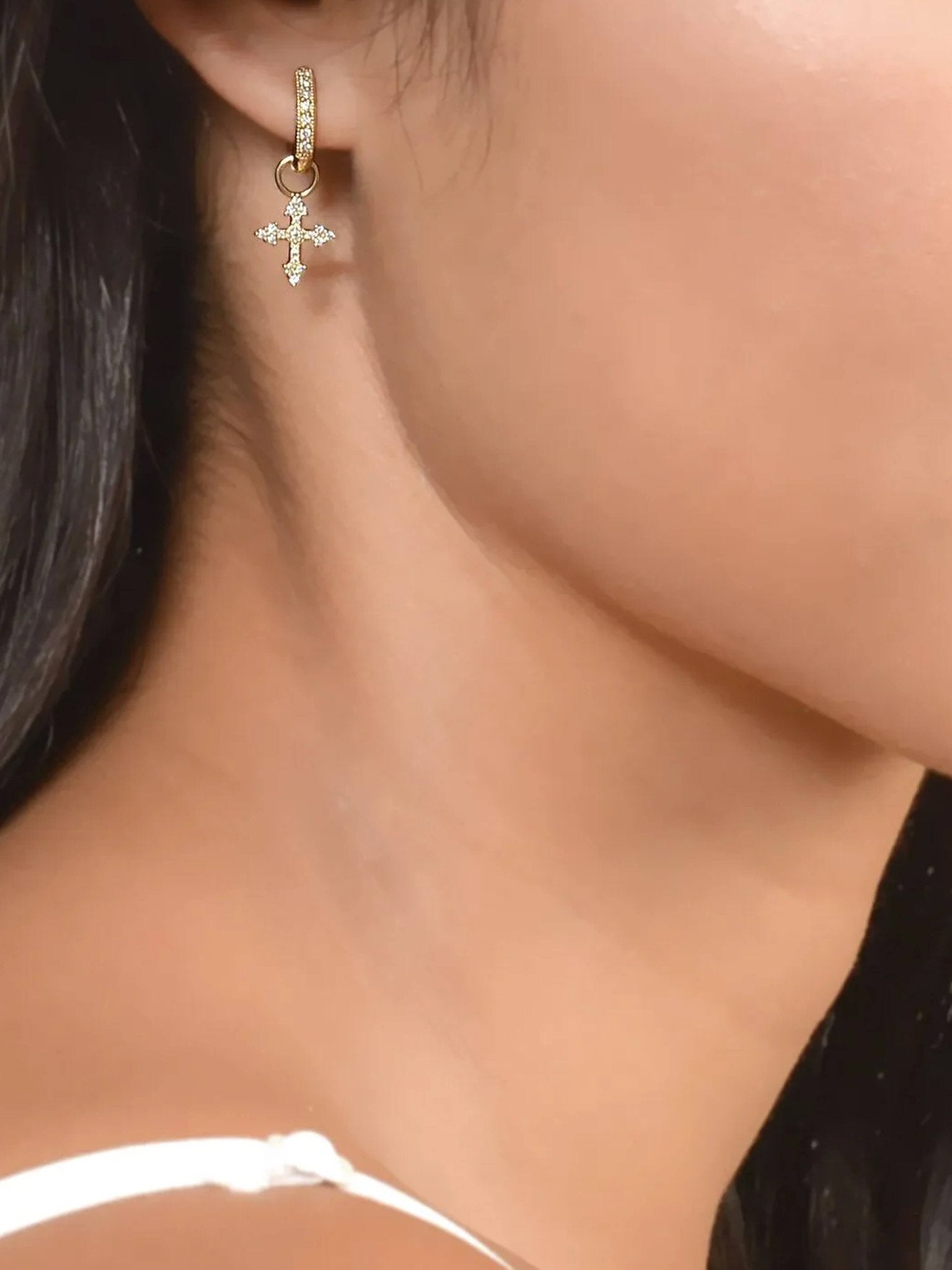 ZEYA - Divina Cross Earrings