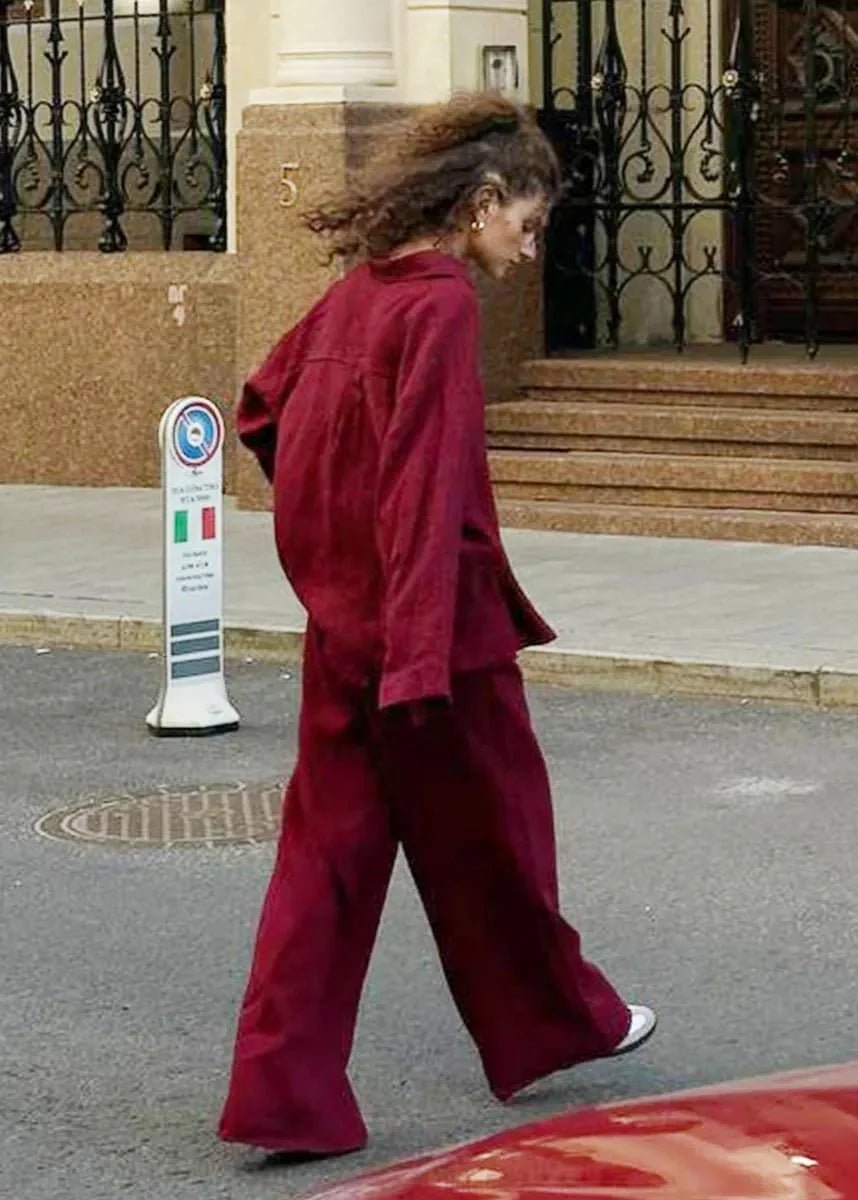 ZEYA - Elena Relaxed Cotton Shirt & Wide - Leg Pants Set