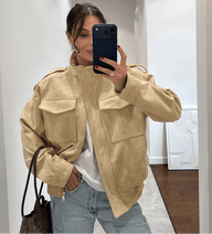 Elisse Suede Bomber Jacket