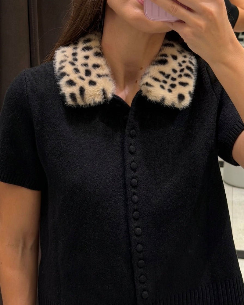 ZEYA - Ella Faux Fur Bambi Knit Cardigan Top
