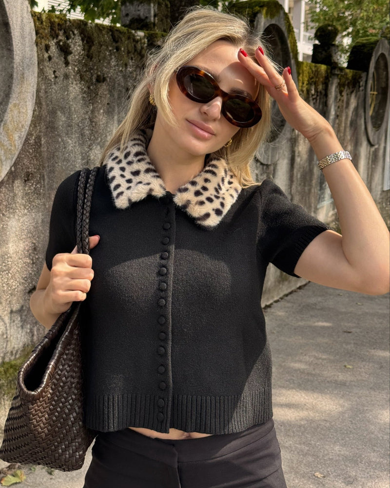 ZEYA - Ella Faux Fur Bambi Knit Cardigan Top