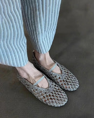Ella Geflochtene Flats mit Cut-Outs