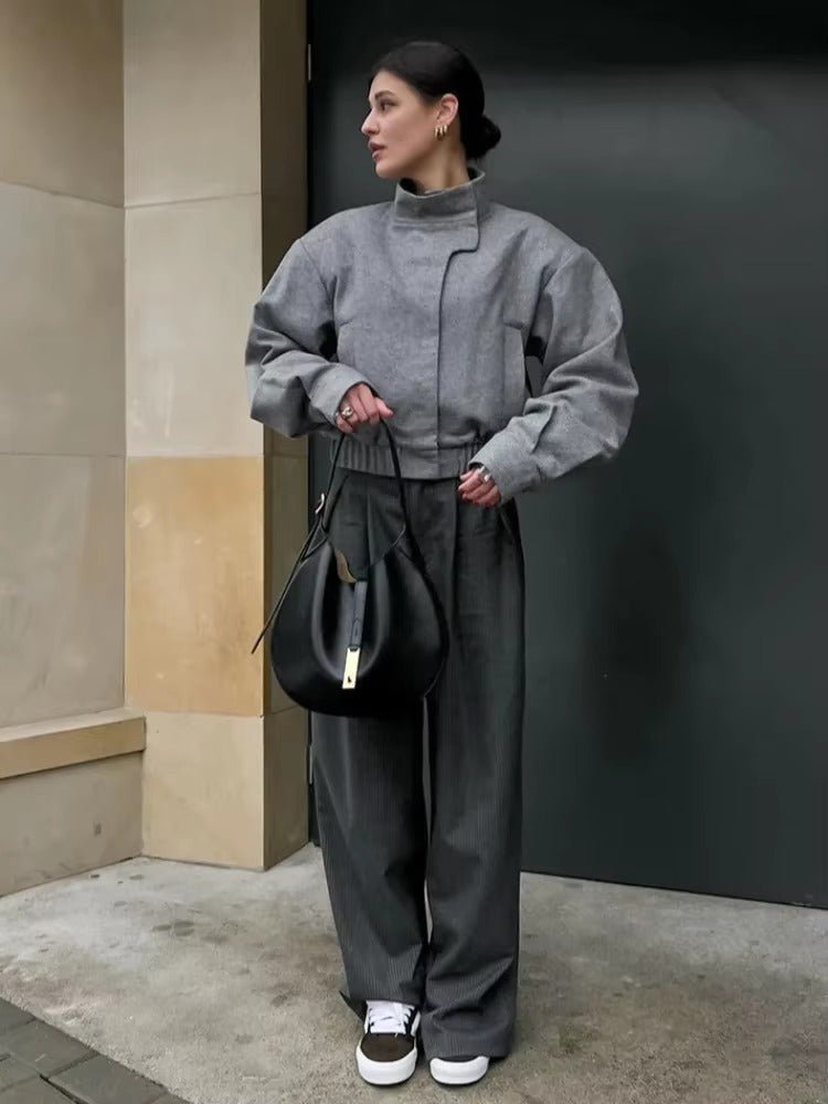 ZEYA - Ellyse Stand Collar Short Jacket