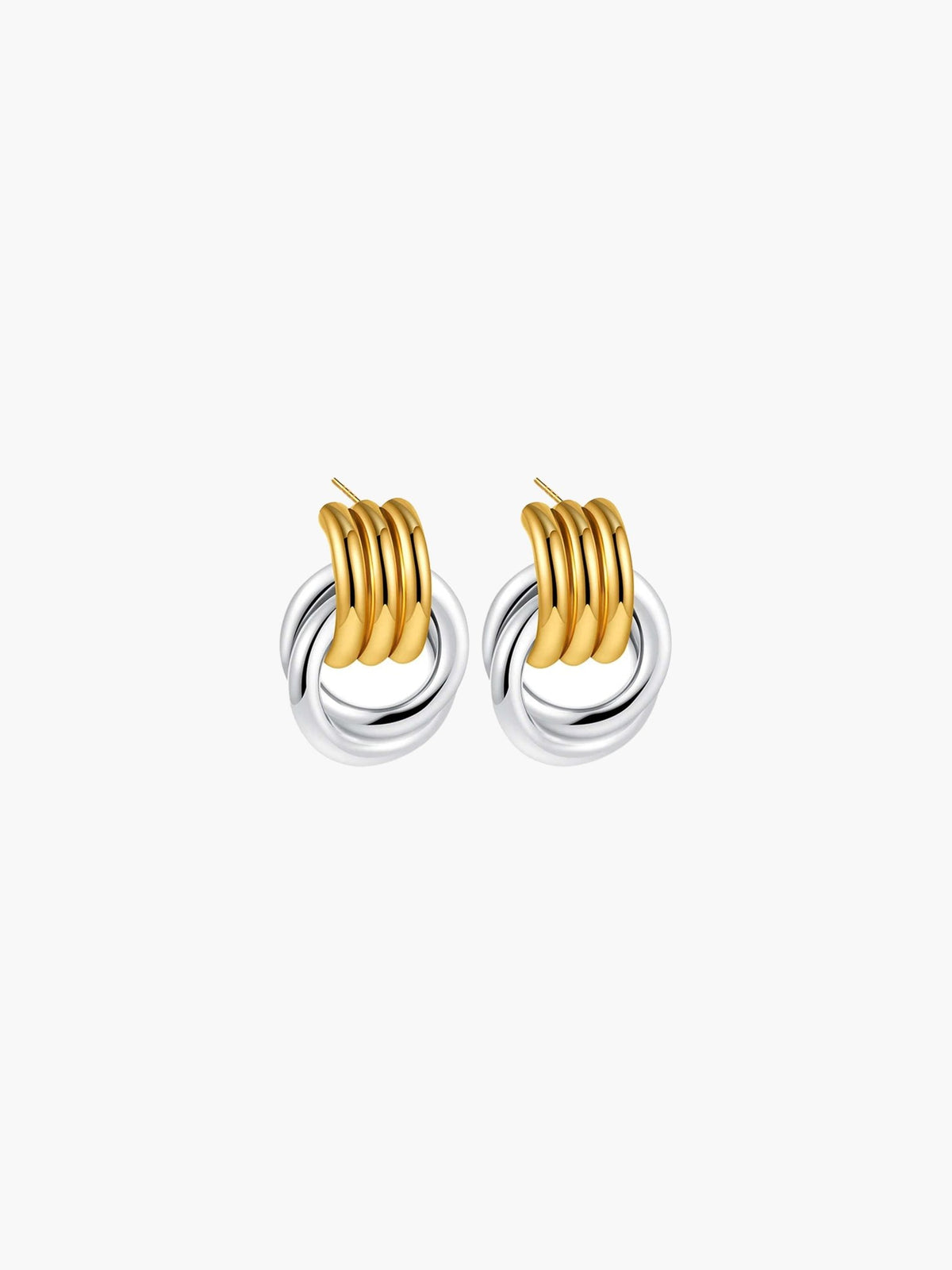 ZEYA - Emily Earrings - 18K Gold Plated Multilayer Circle Drop Earrings for Women