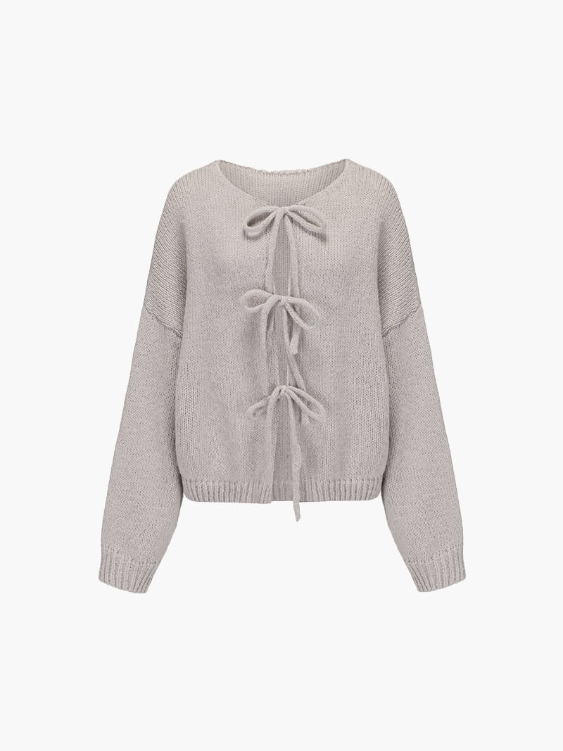 ZEYA - Emma Knit Cardigan with Bow Design