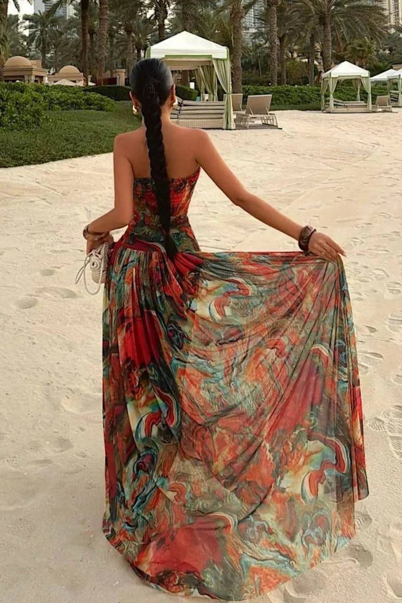 ZEYA - Emmy Strapless Abstract Maxi Dress