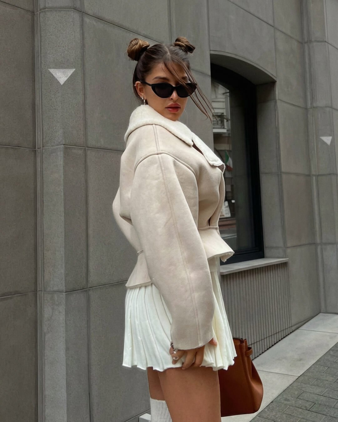 ZEYA - Estelle Peplum Biker Leather Jacket