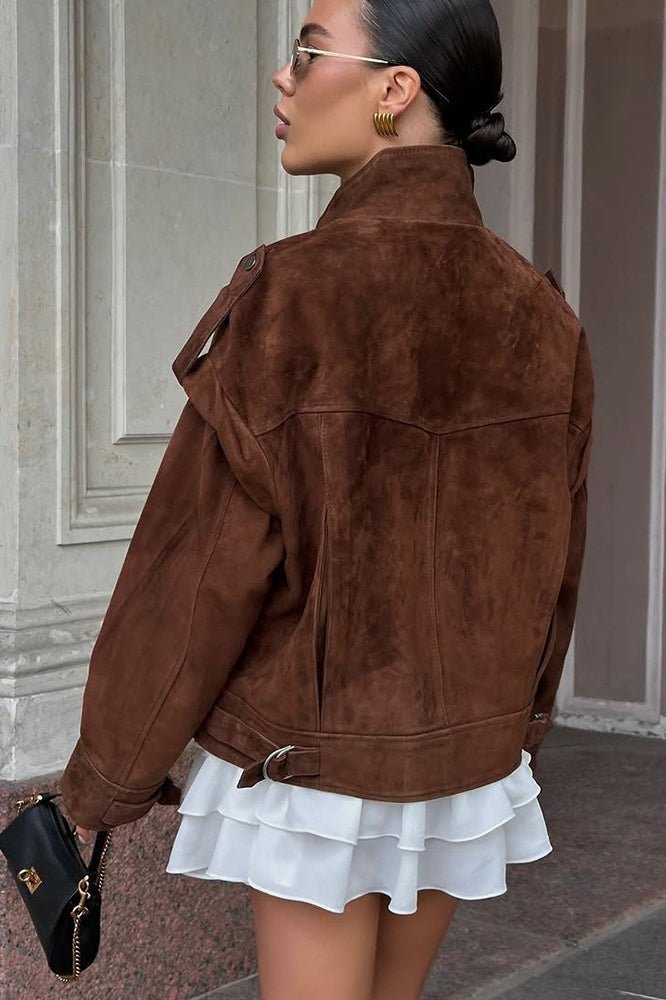 ZEYA - Esther Wide Shoulder Suede Jacket