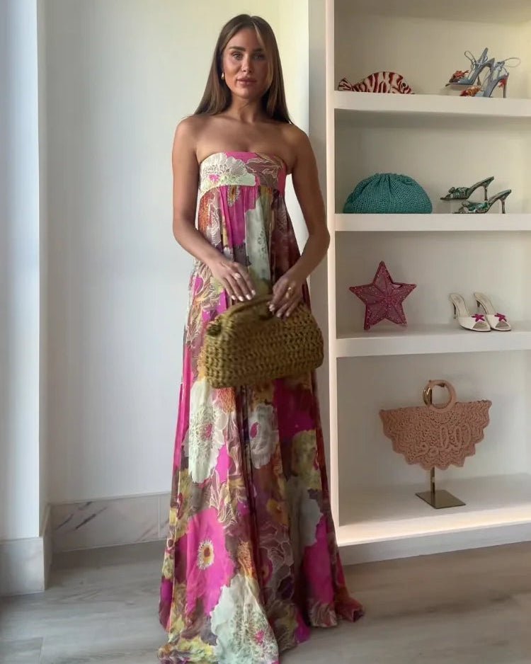 ZEYA - Fern Floral Strapless Maxi Dress