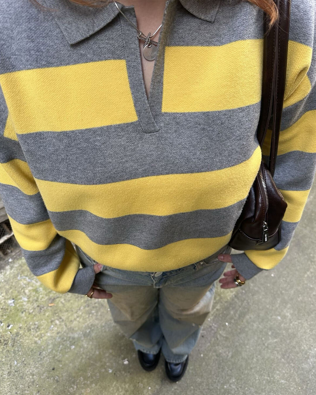 ZEYA - Florentine Striped Knit V - Neck Pullover