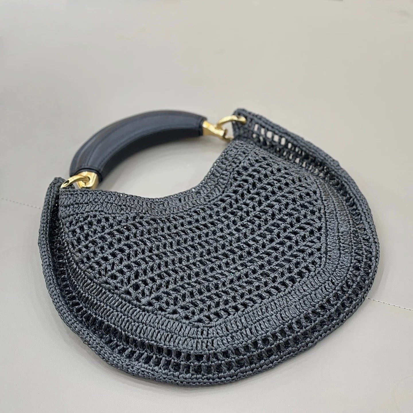 ZEYA - Geneva Crescent Woven Leather Bag