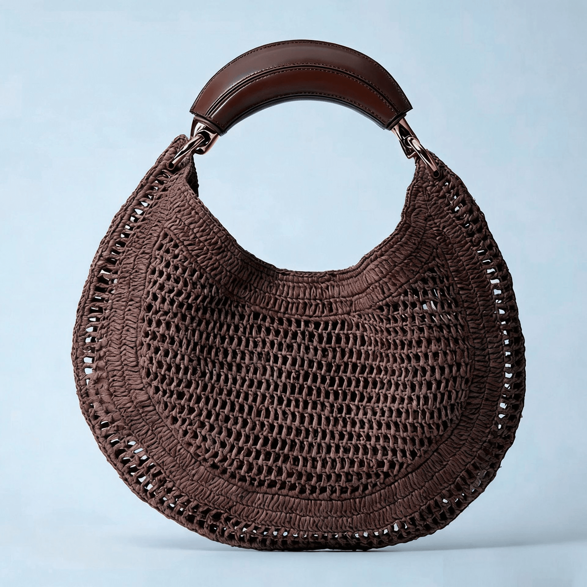 ZEYA - Geneva Crescent Woven Leather Bag