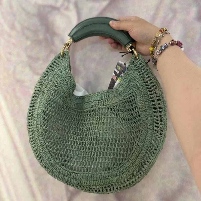 ZEYA - Geneva Crescent Woven Leather Bag