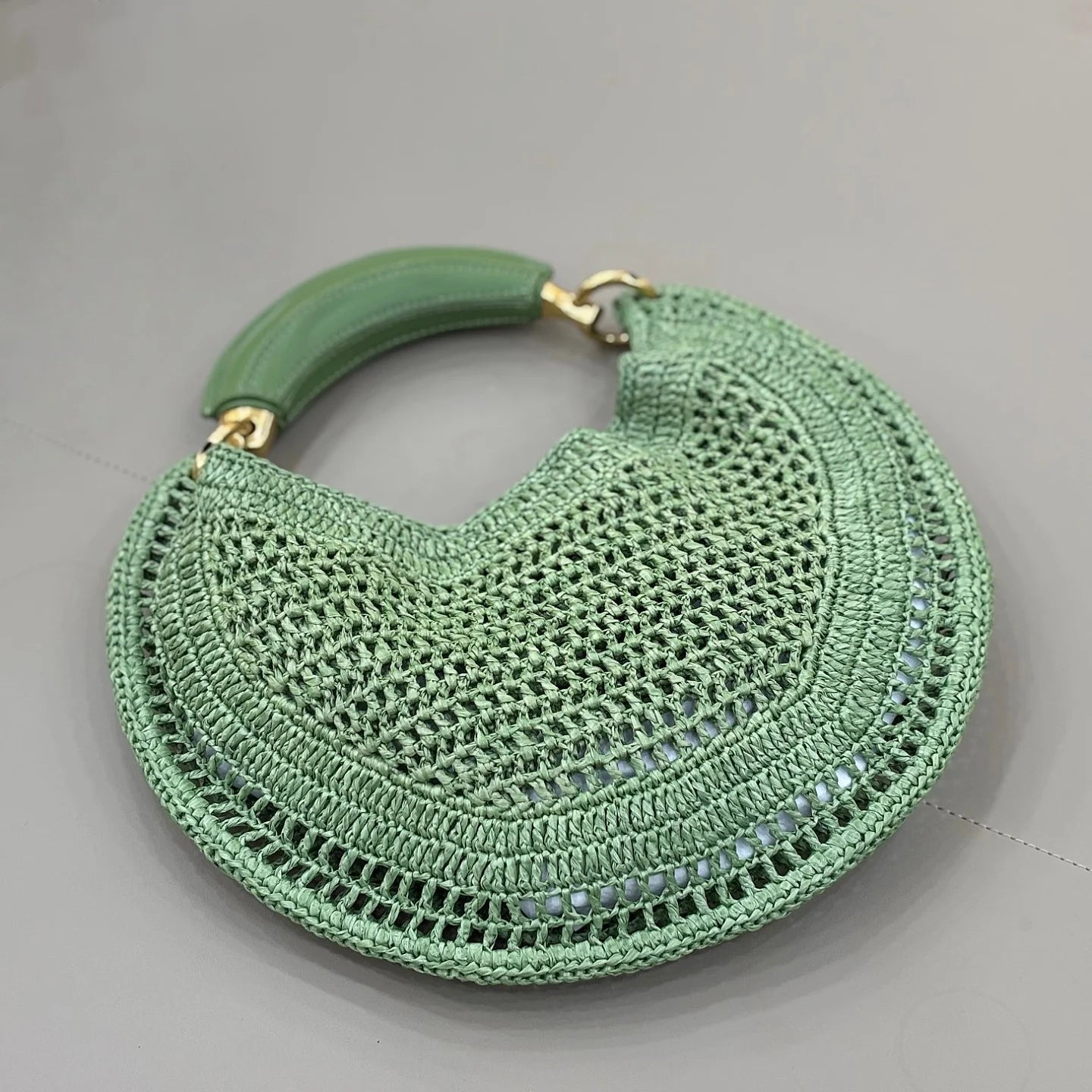 ZEYA - Geneva Crescent Woven Leather Bag