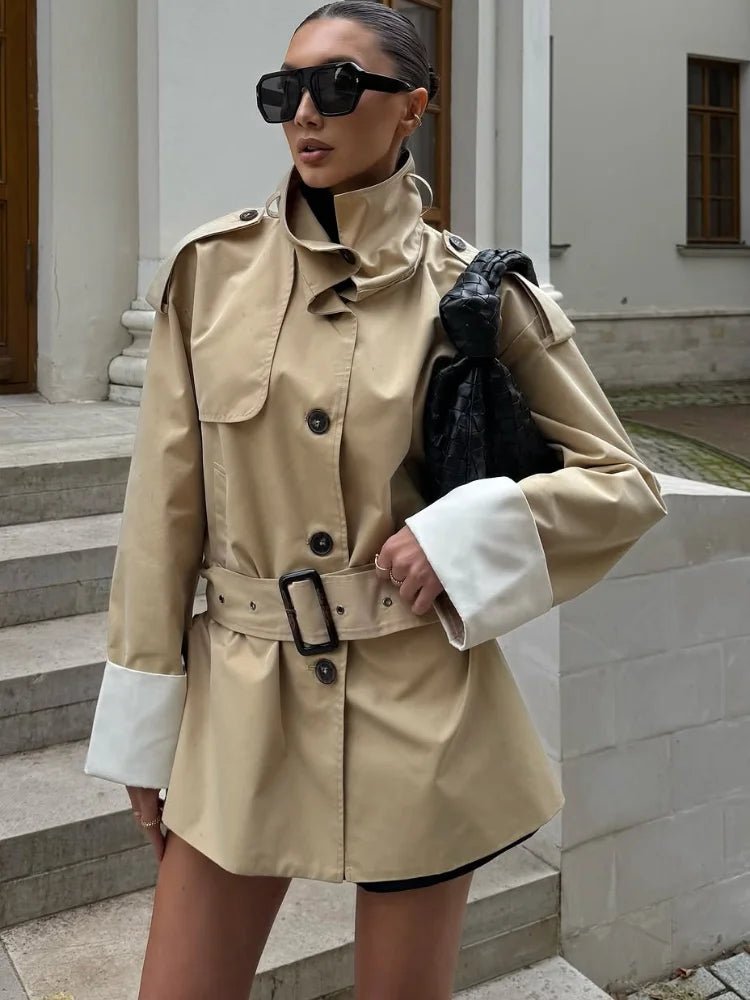 ZEYA - Glenda Contrast - Cuff Trench Jacket